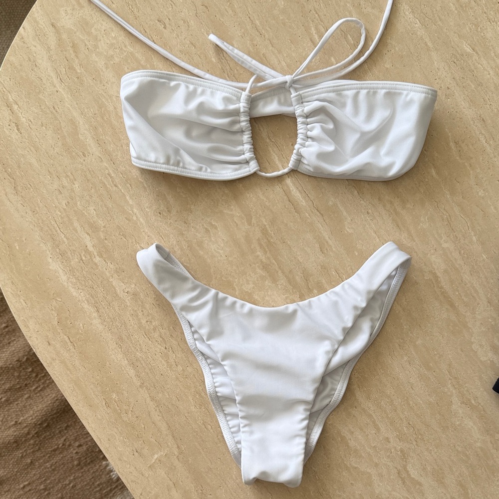 White Bandeau Bikini Set